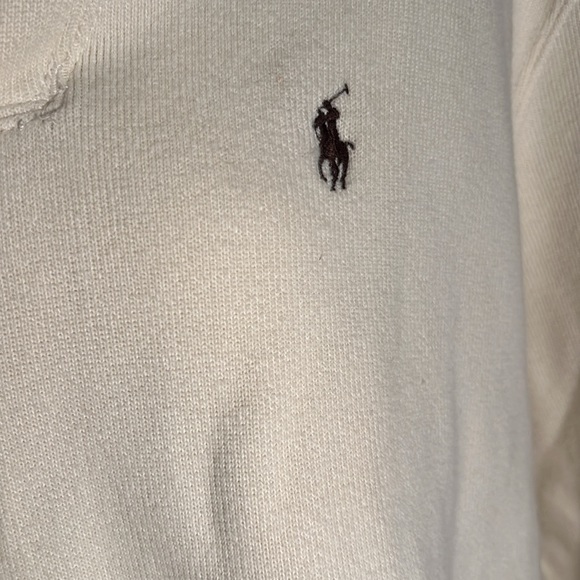 POLO by Ralph Lauren, XL, Vintage, cream colored pullover brown horse em… - Picture 3 of 7